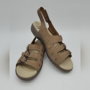 Collection by Clarks Women's Size 8 M Slingback Sandals Tan Comfort Shoe